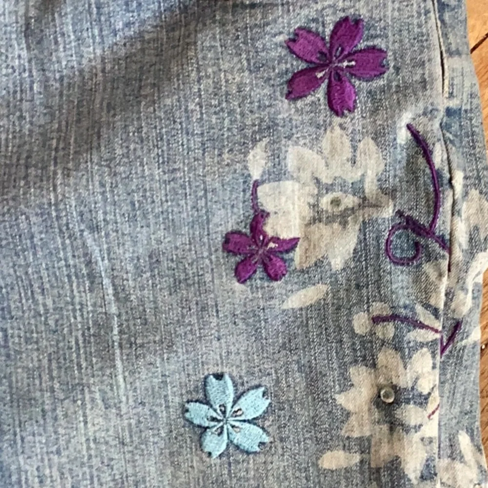 🌵Arizona Jeans Co. Embroidered JEANS 😎 Really COOL ⚠️ SZ  8-10 IMO